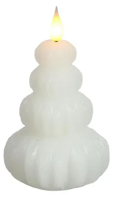 Obrázok produktu pre LED sviečka vosková stromček biela Ø6,9xH12cm