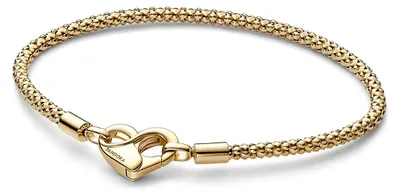 Productafbeelding van PANDORA Moments armband met hartvormige sluiting, verguld