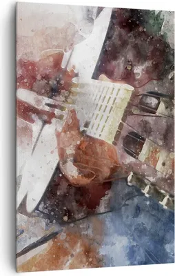 Produktbild von Bild auf Leinwand - Leinwandbild - Einteilig - Gitarre Musik - 80x120cm - Wand Bild - Wanddeko - Wandbilder - Leinwanddruck - Kunstdruck - Wanddekoration - Leinwand bilder - Wandbild - PA80x120-4000
