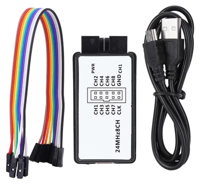 Produktbild von USB-Logikanalysator-Geräteset, Mini-Digital-Taschenformat, 8-Kanal-Eingangsspeicher, 24 MHz