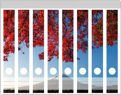 Produktbild von Wallario Ordnerrücken Sticker, selbstklebend für schmale Ordner, 8 Stück, Motiv Vulkanpanorama im Herbst