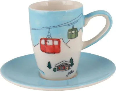 Produktbild von Mila Keramik Espresso-Tasse mit Untertasse Gipfelstürmer