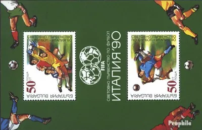 Produktbild von Briefmarken Bulgarien 1990 Mi Block209A (kompl.Ausg.) postfrisch Fußball-WM 90, Italien