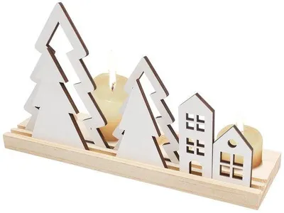 Image de Mini bougeoir en bois de 4 cm pour 4 bougies de table