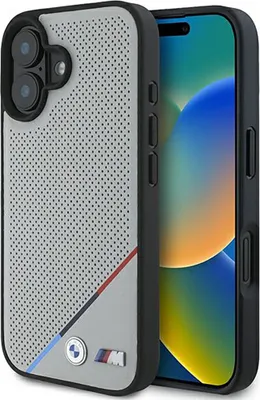 Immagine prodotto di Bmw Bmhmp16S23Pupdg Iphone 16 6.1Szary/Grey Custodia rigida M Linea Tricolore perforata Magsafe