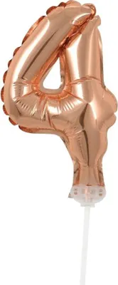 Produktbild von Kuchendeko Mini Folienballon roségold Zahl 4