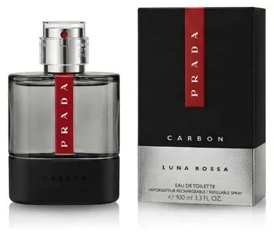 Produktbild von Prada Luna Rossa Carbon, Männer, 100 ml, Nicht nachfüllbare Flasche, Spray, ALCOHOL DENAT., WATER, FRAGRANCE, LIMONENE, LINALOOL, ETHYLHEXYL METHOXYCINNAMATE, COUMARIN,...