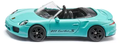 Produktbild von Siku 1117 Porsche 911 Turbo S Cabriolet Spielzeugauto mit offenem Verdeck, Metall-Karosserie, Türkis, Sportwagen-Modell für Kinder und Sammler