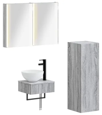 Productafbeelding van vidaXL Badkamerkast-set, 4 stuks, grijs Sonoma, houtfineer