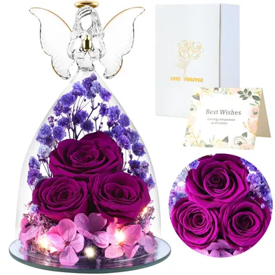 Produktbild von Ewige Rose Engel Geschenke für Frauen, Engel Figur Geschenk Weihnachten, Muttertagsgeschenke für Mama, Geburtstagsgeschenk für Frauen Mutter Oma
