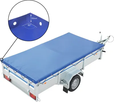 Produktbild von ProPlus płaski pokrowiec na przyczepę niebieski z gumowym paskiem 2075x1140x50mm Nowy &