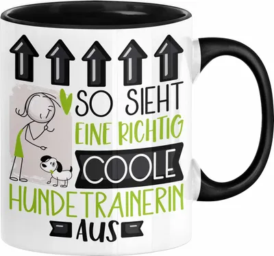 Produktbild von Hundetrainerin Geschenk Tasse Lustig Geschenkidee für Hundetrainerin Geburtstag So Sieht Eine Richtig Coole Hundetrainerin Aus Frauen Spruch (Schwarz)