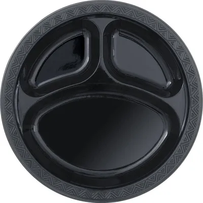 Produktbild von 6 Plastik Portionsteller Schwarz 25cm