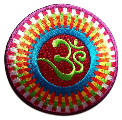 Obrázok produktu pre Om Symbol Spiritual Hindu Meditation - nášivka, nažehľovacia, nášivky, nášivky, nažehľovacie, veľkosť: Ø 7,5 cm