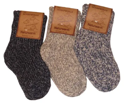 Produktbild von Wowerat Nowegersöckchen 3er Pack Wollsocken Baby Kinder (27-30, grautöne)