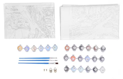 Image de Kit de peinture par numéros « Nuit vénitienne » – Toile DIY, pinceaux à pigments, kit de peinture à l'huile pour adultes