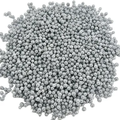 Zdjęcie produktu dla Kulki styropianowe brokatowe 2-3mm 10g - srebrne