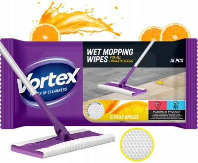 Produktbild von Vortex Citrus Breeze Feuchte Bodenwischtücher für die Bodenreinigung