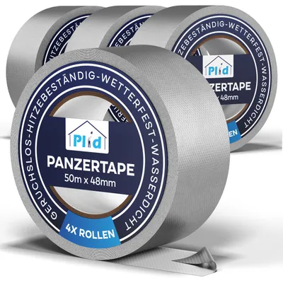 Produktbild von Plid Gewebeband Silber 50mm x 50 m Panzertape Panzerband Gaffa Gewebeband Duct Tape