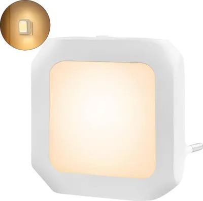 Produktbild von Steckdosen Nachtlicht mit Sensor, LED warmweiß 3000K, dimmbar & platzsparend, für Bad, Flur, Schlafzimmer & Kinderzimmer