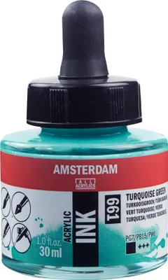 Immagine prodotto di Amsterdam Flacone di inchiostro acrilico 30 ml verde turchese 661