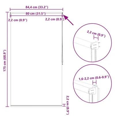 Productafbeelding van vidaXL Verduisteringsgordijn, 84,4 x 175 cm, stofbreedte 80 cm, beige