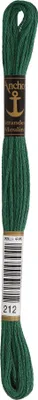 A spool of green embroidery thread on a white background.