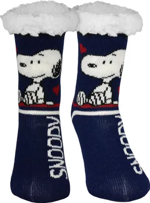 Produktbild von The Peanuts Snoopy Hüttensocken - Haussocken für Damen Kuschelsocken Flauschige Wintersocken warme Frauen Socken Blau  35-38