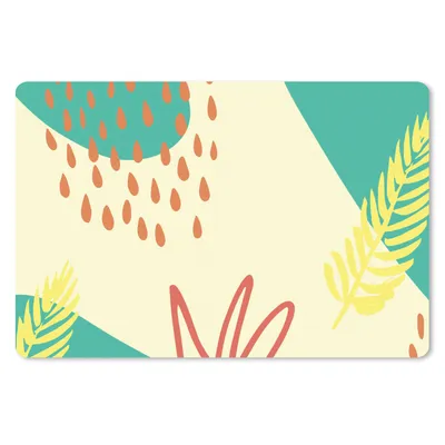 Produktbild von MuchoWow® Schreibtischunterlage Sommer - Blätter - Pastell 60x40 cm - XXL Mauspad - Großes Mauspad