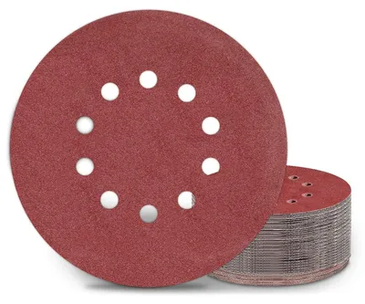 Zdjęcie produktu dla Papier ścierny, 25 sztuk, 225 mm, z rzepem, gradacja P120, 10 otworów, do szlifierki gipsowniczej
