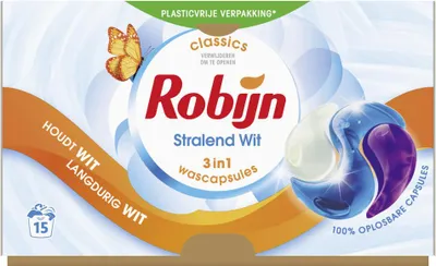Produktbild von Robijn - 3-in-1 Radiant White - Waschkapseln - 15 Wäschen - 1 Stück