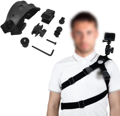 Produktbild von Universal 360° Rotationskugelkopf mit Schultergurt und Halterung für GoPro, DJI, Insta360