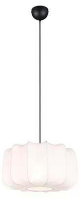 Zdjęcie produktu dla Trio Leuchten - Japandi Japandi lampa wisząca I lampa wisząca I lampa wisząca czarna z białym 40cm - Madleine I salon I sypialnia - tekstylna okrągła - LED odpowiednia E27