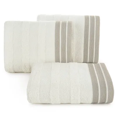 Productafbeelding van Handdoek Pati, 30x50 cm, crème met strepen, katoenfrotte, 500 g/m², merk Eurofirany