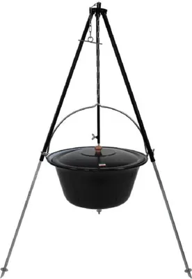 Produktbild von Gulaschkessel 22 Liter Dreibein130cm Kettenhöhenverstellbar Deckel