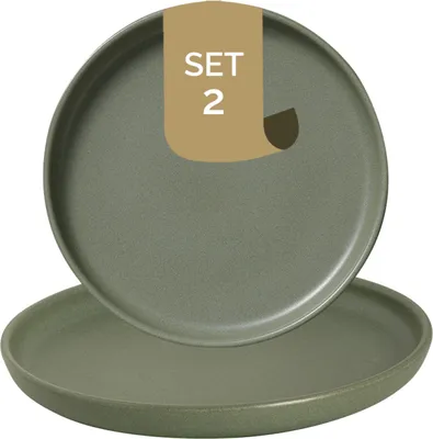 Produktbild von Palmer Sandy Loam, Teller flach, Ø 22 cm, 2 Stück, grün Steinzeug