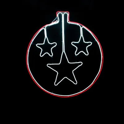 Immagine prodotto di ACA Luci natalizie luminose per esterni con stelle, 700 LED, doppio tubo al neon lungo 7 m, rosso + bianco freddo, IP44, 60 x 67 cm, cavo di alimentazione lungo 1,5 m X0870034113