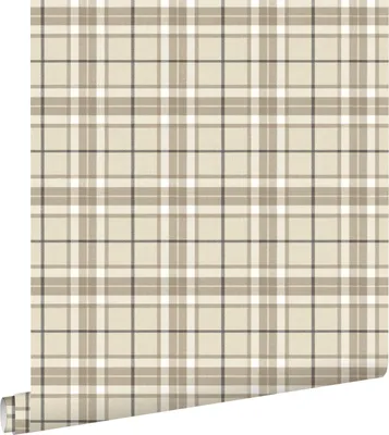 Obrázok produktu pre ESTAhome tapeta károvaný vzor béžová a hnedá 53 cm x 10,05 m
