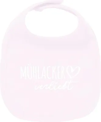 Produktbild von Huuraa Unisex Babylatz Mühlacker verliebt Geschenk Babypink  Baumwolle Mühlacker Mitbringsel