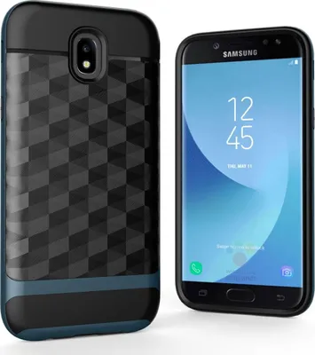 Produktbild von Hülle für Samsung Galaxy J3 2017 Backcover Case Handy Schutzhülle - Cover 3D Prisma Design Navy Blau