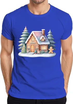 Produktbild von Lebkuchenhaus - Weihnachten Weihnachtsgeschenk Christmas Herren T-Shirt, Blau, XXL