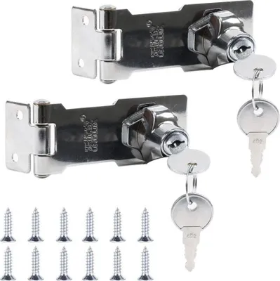 Produktbild von Stück Schlossriegel mit Schlüsselschloss und Schraubverschluss aus Edelstahl für Gepäckschrank, Schublade, Kasse, Garage, Kleiderschrank, Schrank