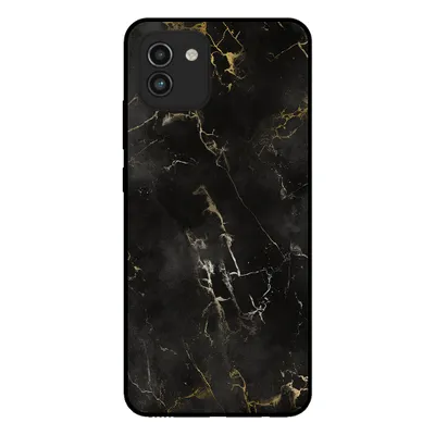 Produktbild von Smartphonica Handytasche für Samsung Galaxy A03 mit Marmordruck - TPU Rückseitenschutzhülle Marmordesign - Schwarz