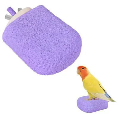 Immagine prodotto di Pietra abrasiva per becchi di uccelli, posatoio per pappagalli, colore viola, adatto per canarini, pappagallini e criceti