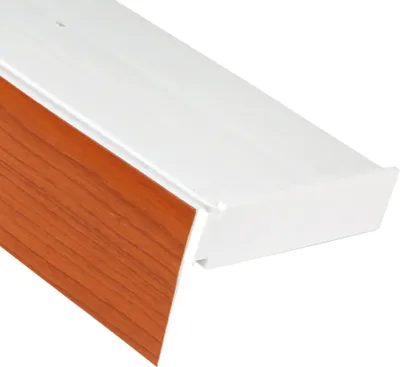 Produktbild von 1-Läufige Vorhangschiene mit Innenlauf aus Kunststoff in 90cm, Kunststoff Blende "KIRSCHBAUM" Optik, Gardinenschiene
