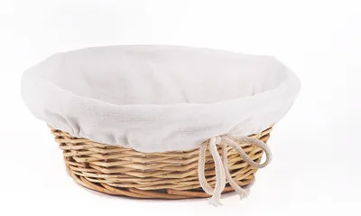 Obrázok produktu pre Adam Schmidt 4914 Kôš na chlieb z masívneho vŕbového prútia s textilným prekrytím, okrúhly, Ø 23 cm, prírodný