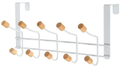 Image de Crochet de porte avec 10 crochets en bois
