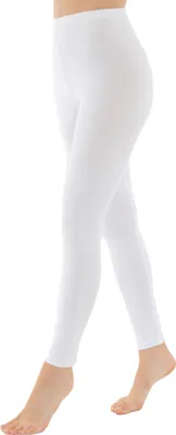 Produktbild von OCERA Damen Lange Leggings aus atmungsaktiver Baumwolle mit hoher Taille,  Standard 100 , Weiß - L