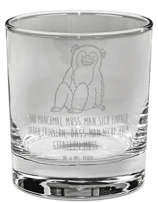 Produktbild von Mr. & Mrs. Panda Glas Affe - Transparent - Geschenk, Respekt, Motivation, Selbstliebe, Tumbler, Liebe, Cocktailglas, Affen, Afrika, gravur, Trinkglas