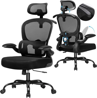 Obrázek produktu pro Ergonomická kancelářská židle s 3D opěrkou hlavy a nastavitelnou bederní opěrkou